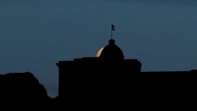 Alabama First Confederate Capitol moonrise