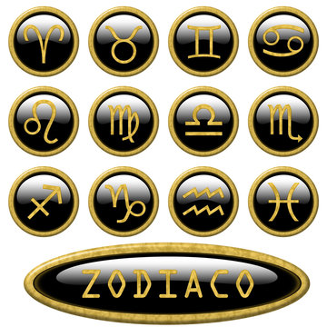 Bottoni set segni zodiacali