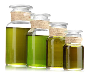 Medicine bottles isolated on white