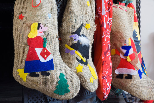 Colorful witch socks in epiphany