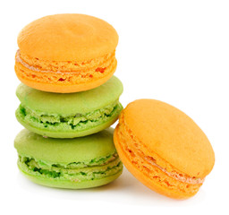 Gentle macaroons isolated on white