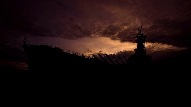 Alabama USS Alabama cloudy dusk
