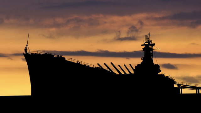 Alabama USS Alabama dusk