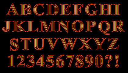 Neon Serif Alphabet