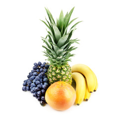 composition of fruits isolated on white background