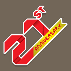 Ribbon 21 Anniversary vector