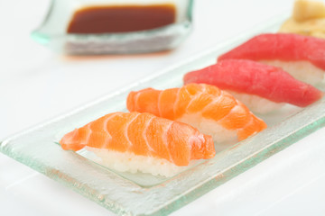 Salmon and tuna Sushi