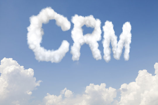 CRM concept text in clouds
