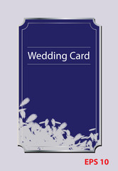 Bird feather wedding card