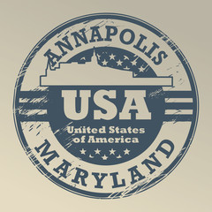 Grunge rubber stamp with name of Maryland, Annapolis, vector