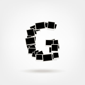 Letter G made from photo frames, insert your photos