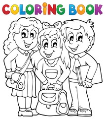 Coloring book pupil theme 1