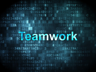 Fototapeta premium Business concept: Teamwork on digital background
