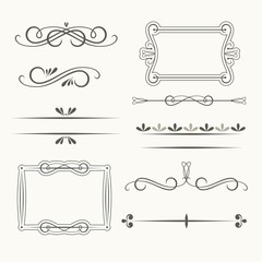 Calligraphic design elements. Elements for page decoration.