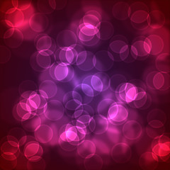 Purple abstract background with bokeh lights