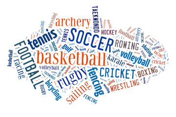 Fototapeta premium Sports word cloud