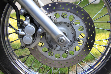 front wheel of a motorcycle
