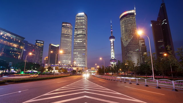 Time lapse video of Shanghai traffic at night.