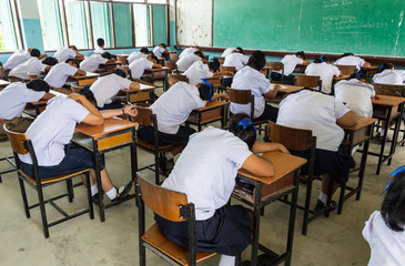 Students sleep in class