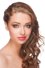 Fototapeta premium Woman with makeup and hairstyle