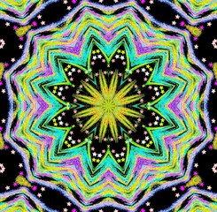 Fluffy kaleidoscope with asterisks