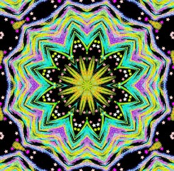 Fluffy kaleidoscope with asterisks