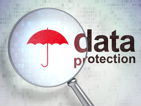 Protection concept: Umbrella and Data Protection with optical gl