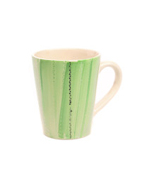 Empty white-green cup.