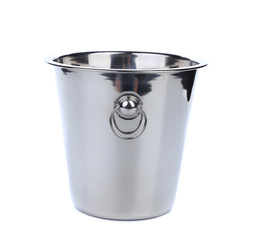 Empty bucket for champagne bottle.