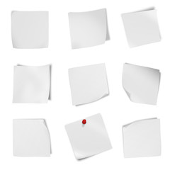 collection of various leaflet blank white paper on white