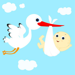 stork and boy