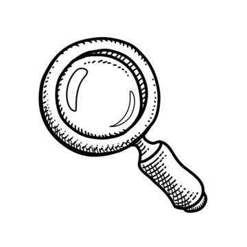 Hand drawn magnifying glass