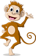 happy monkey cartoon posing