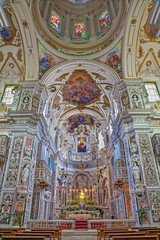 Fototapeta na wymiar Palermo - Interior of church La chiesa del Gesu