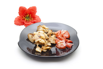 Bratkartoffel mit Tomatensalat