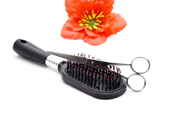 Plastik Haarbürste mit Haarschere