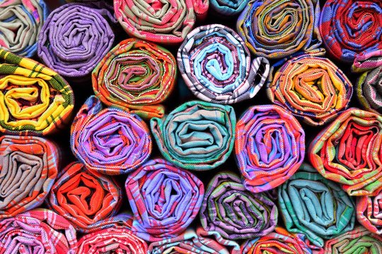 Colorful Fabric Rolls