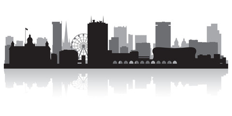 Birmingham city skyline silhouette - obrazy, fototapety, plakaty