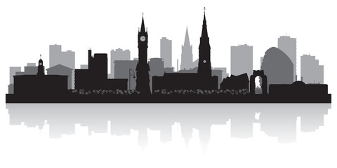 Fototapeta premium Leicester city skyline silhouette