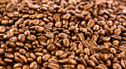 Brown coffee, background texture. roasted coffee beans. Brown co
