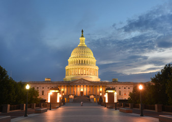 Fototapeta na wymiar US Capitol Building at night - Washington DC, USA