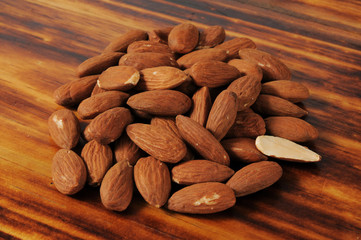 Fresh organic almonds