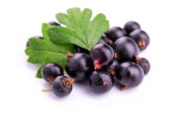 Fresh ripe blackcurrants isolated
