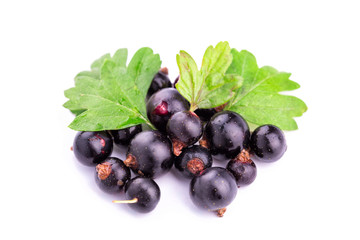 Fototapeta premium Fresh ripe blackcurrants isolated