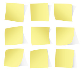 Yellow stickers isolated on white background vector eps10