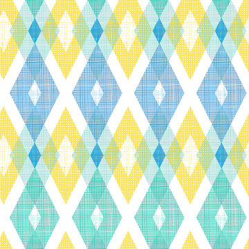 Vector colorful fabric ikat diamond seamless pattern background