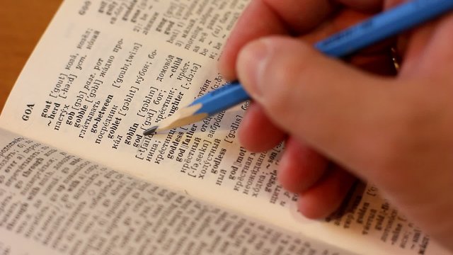 Learning languages. Thumb through a dictionary.