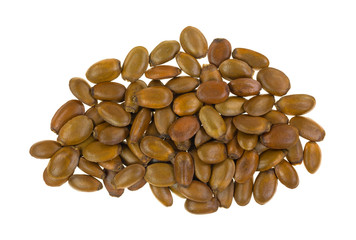 Annona muricata seeds on white background