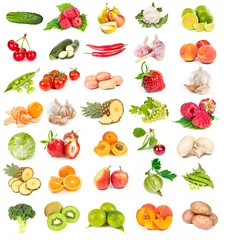 Papier Peint photo Lavable Légumes Set of fresh vegetables and fruits