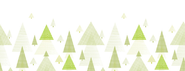 Abstract pine tree forest horizontal seamless pattern background